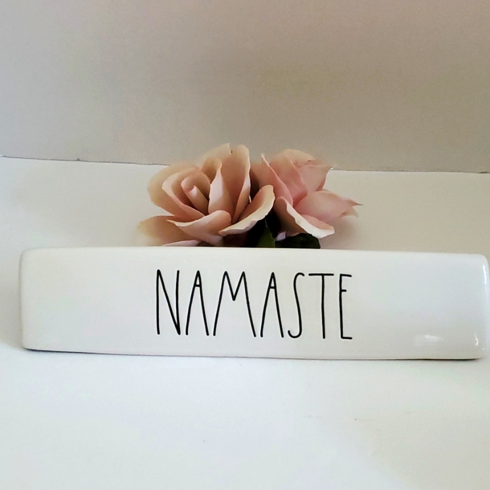 Rae Dunn 'NAMASTE' Ceramic Sign